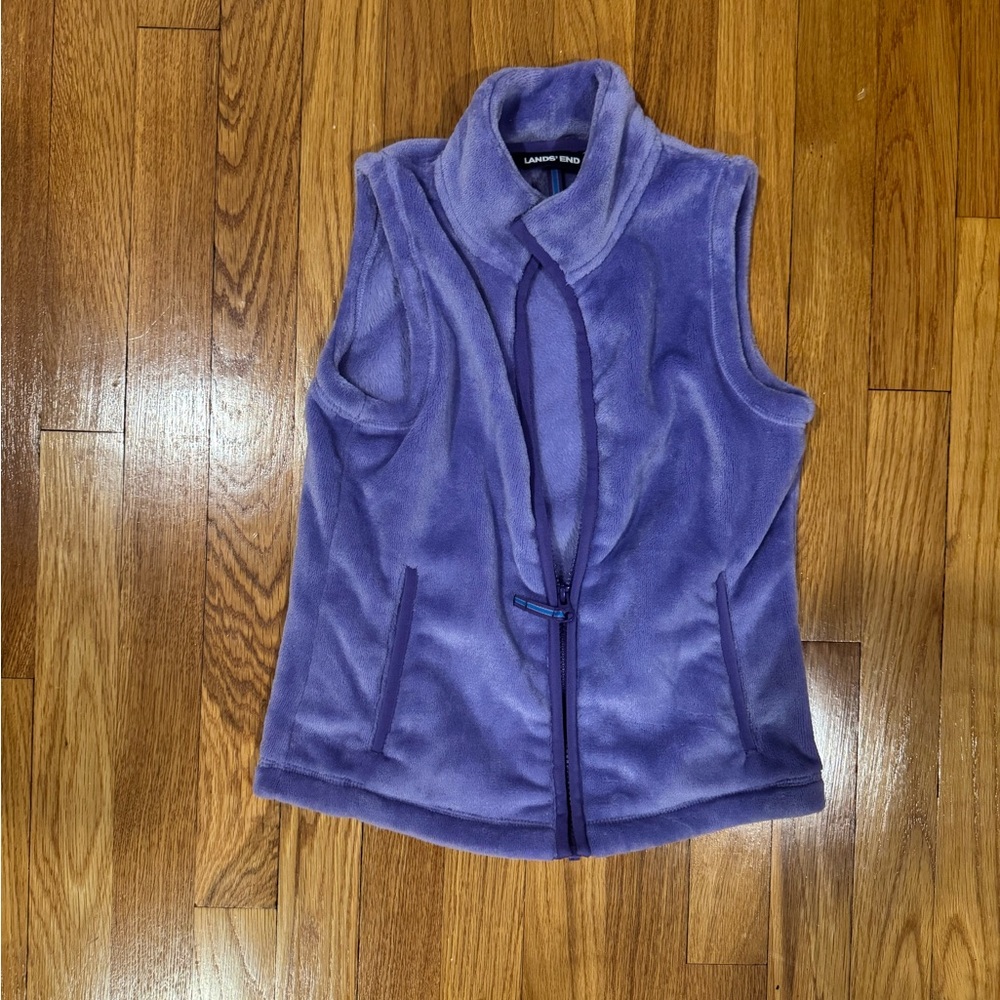 Lands' End Girls Purple Fleece Vest